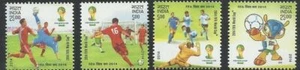 India  2014 FIFA Football Soccer World Cup Sports Mascot stamp set 4v MNH - Picture 1 of 2