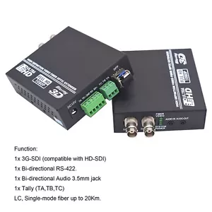 Broadcast 3G SDI Video RS422 3.5mm Audio Tally over Fiber Optic Media Converters - Bild 1 von 5