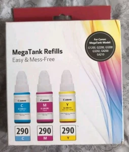 Canon GI-290 Mega Tank Refills Ink Bottles Cyan Magenta & Yellow Pixma Megatank - Picture 1 of 1