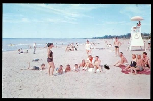 THE BEACH AT GRAND BEND, ONT POSTCARD - Imagen 1 de 1