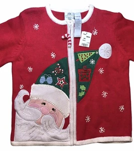 Santa Claus Girls Sweater Sz 12/14 Red Tiara Girls Brand New W/Tags Won’t Last - Picture 1 of 10