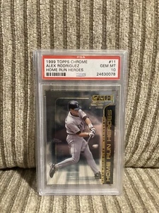 1999 Topps Chrome Alex Rodriguez Home Run Heroes PSA 10 Gem Mint Mariners MLB - Imagen 1 de 2