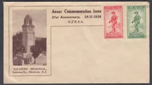 NEW ZEALAND 1936 ANZAC COVER ILLUSTRATED UNUSED FDC (ID:014/D62160) - Picture 1 of 1