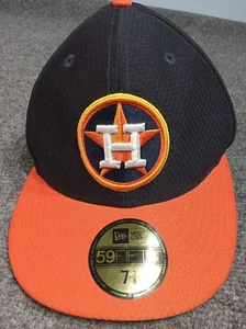 Houston Astros Hat Cap Adult ~L  Blue Orange New Era MLB Mens 7 3/8  $ 39.99 - Picture 1 of 12