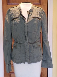 We The Free People Jacket Womens Medium Olive Military Utility Zip Up Snap - Picture 1 of 12