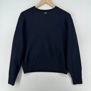 UNIQLO Sweater Womens XS Premium Lambswool Relaxed Fit Jumper Pullover Blue - Picture 1 of 12