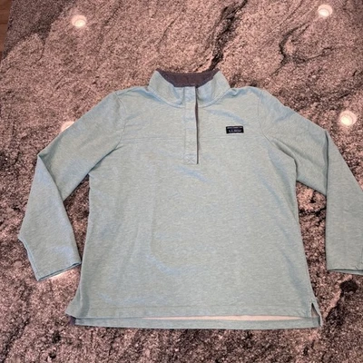 Camisa LL Bean Henley para mujer XL verde azulado regular pulóver rugby manga larga polar Foto 1 de 4