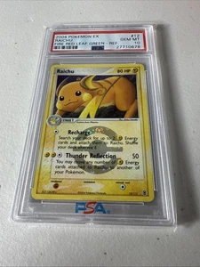Pokémon EX Fuego Hoja Roja Verde Raichu Holograma Inverso 12/112 PSA 10 - Imagen 1 de 2