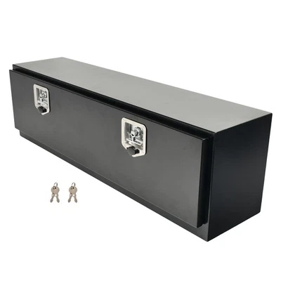 Black Steel 48"X12"X14" Underbody Truck Tool Box Trailer Pickup Storage Toolbox - Image 1 of 4