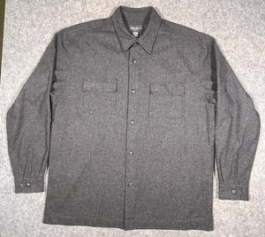 Eddie Bauer Shirt Shacket Dark Gray Houndstooth Wool Blend Mens Tall XL Outdoors - Picture 1 of 10