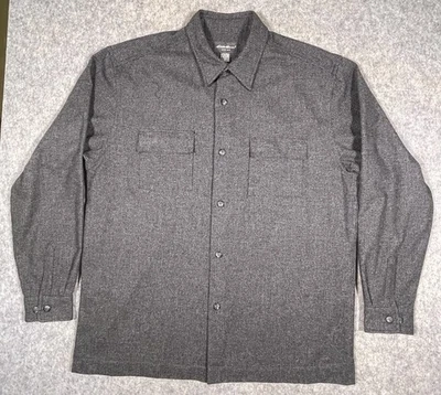 Eddie Bauer Shirt Shacket Dark Gray Houndstooth Wool Blend Mens Tall XL Outdoors - Image 1 of 4