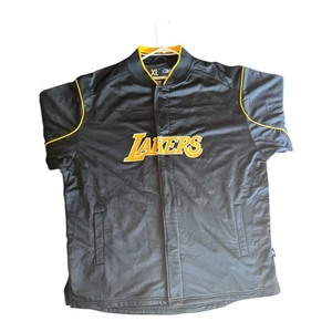 NWOT Men’s XL Los Angelas Lakers Reebok Warm Up Black Jacket NBA Button Up VTG - Picture 1 of 3