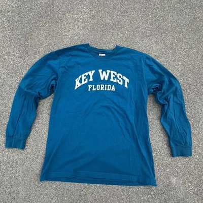 Supreme Key West Florida Long Sleeve Shirt Mens Large Blue Made in USA Regular - Image 1 of 4