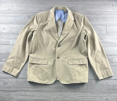 L.L.Bean Blazer Mens 42 Regular Khaki Cotton Two Button Sport Coat Unstructured - Image 1 of 4