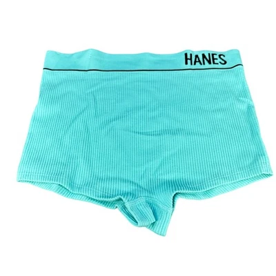 Pantalones cortos Hanes Originals para mujer talla mediana cintura alta acanalados aguamarina nuevos sin etiquetas Foto 1 de 4