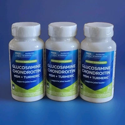 Glucosamina Condroitina MSM + Marca Cúrcuma Rite Aid• 60 Comprimidos• Lote de 3•2027 Foto 1 de 3