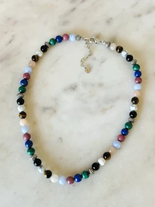 JAI by John Hardy Sterling Silver Multi Gemstone Beaded 18-20" Necklace - Picture 1 of 3
