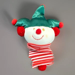 VTG Dakin Fabric Christmas Clown Jester Plush Ornament Stuffed Animal Toy 5” - Picture 1 of 9