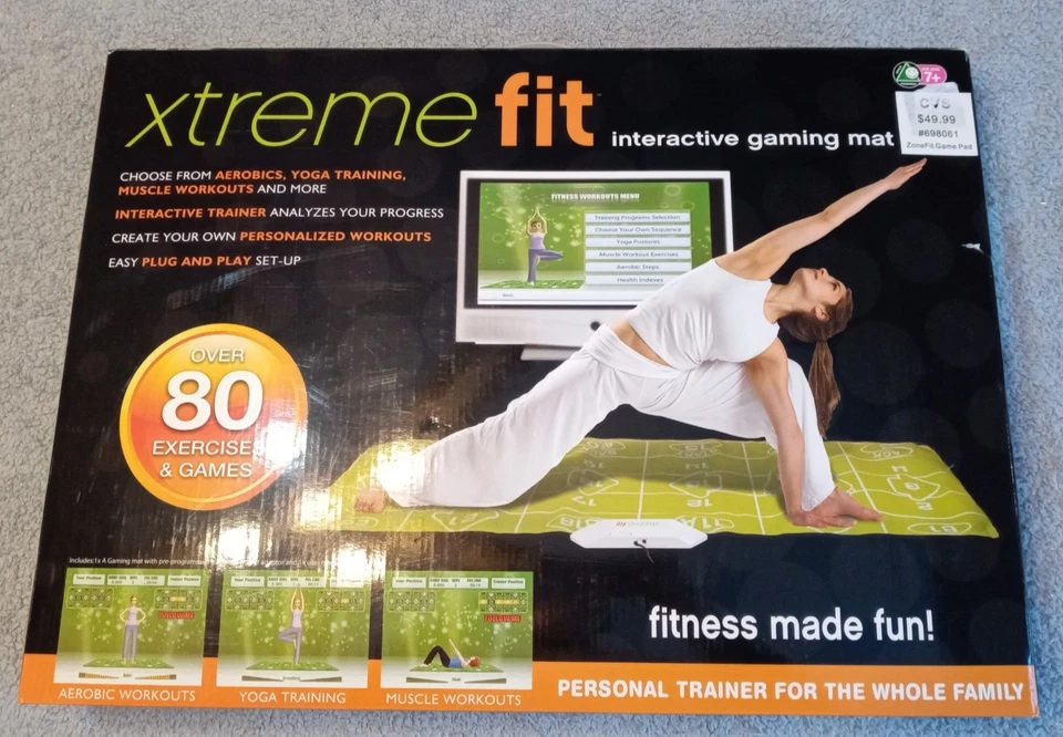 Xtreme Fit Interactive Gaming Mat Over 80 Exercises & Games Yoga Aerobic Trainin