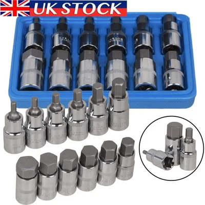 Allen Key / Hex Bit Socket Set 12pc 1/2" Drive Metric 5mm to 22mm - H5 To H22 UK