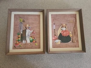 2 Mexican Vintage 1959 Framed Print, Boy And Girl Market Sellers, Numbered - Picture 1 of 2
