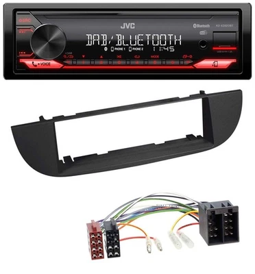JVC Bluetooth USB DAB MP3 Autoradio für Fiat 500 (ab 2007) - schwarz - Bild 1 von 4