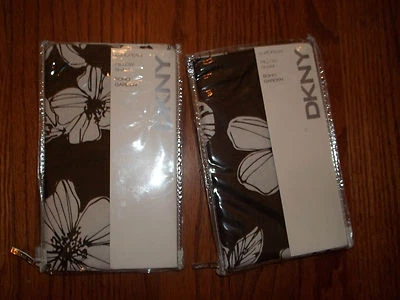 NIP DKNY Soho Garden Chocolate/White Euro Pillow Shams (2) - Image 1 of 2
