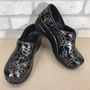 Dansko Damen Professional Silber Blumen Lackleder Clogs EU 36 - Bild 1 von 9