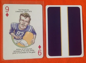 Hero Decks Baltimore Colts Ravens Exclusive - TED HENDRICKS - 9 of Diamonds - Picture 1 of 1