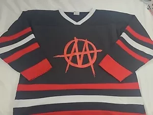 Hutch MINISTRY PUNK ROCK BAND Black Hockey Jersey Shirt Men's XL XXL - Picture 1 of 18