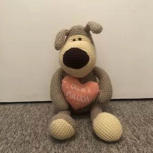 BOOFLE 16" Dog Large Knitted Soft Toy Plush Pink Heart One In A Million Gift - Picture 1 of 7