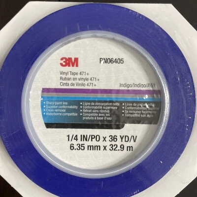 3M VINILO LÍNEA FINA CINTA ADHESIVA 471 06405 PN6405 471+ CINTA AZUL 6mm x 33m Foto 1 de 2