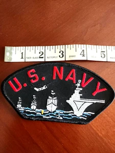 US Navy mit Schiffen bestickt Bügelbild / Aufnäher Patch Militär *KOSTENLOSER VERSAND* - Bild 1 von 2