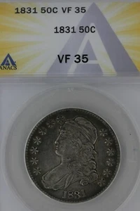 1831 .50 ANACS VF 35 1800's Capped Bust Half Dollar, Miss Liberty, Bust - Picture 1 of 2