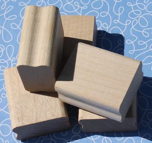 Stampin’ Up! Unused Blank Wood Blocks: 1 1/2“ long x 1” wide, Set of 5 NOS - Picture 1 of 3