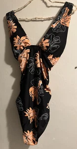 Ziola Women Maternity Black  Floral One Piece Bathing Suit Size Medium  Strappy - Picture 1 of 9