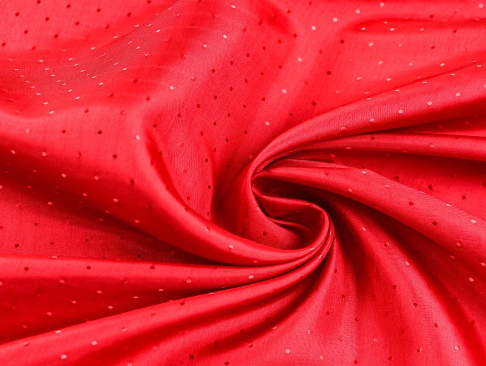 Acetat Viskosefutter Stoff Jacquard Futter PUNKTE ROT EUR 12,98/m - Bild 1 von 1
