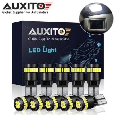 10X AUXITO 501 W5W T10 LED Number Plate Wedge Interior Light Bulbs 194 168 12V - Image 1 of 4