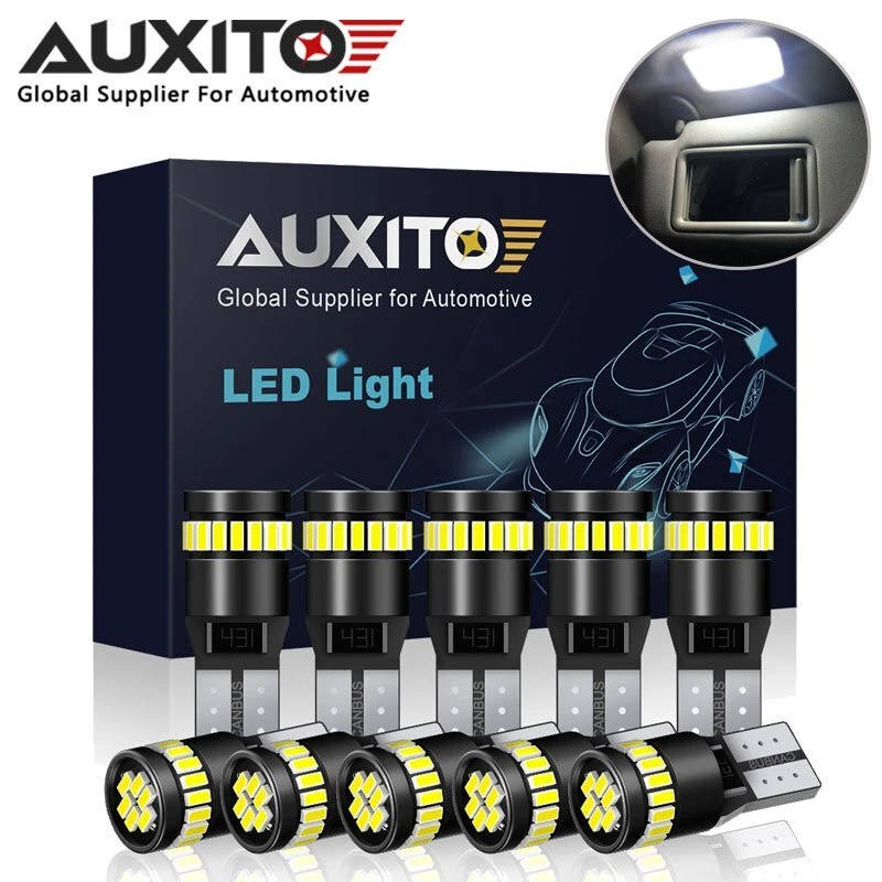 10X AUXITO 501 W5W T10 LED Number Plate Wedge Interior Light Bulbs 194 168 12V