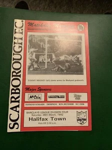 1992 Scarborough V Halifax Town English Football/soccer Programme - Picture 1 of 2