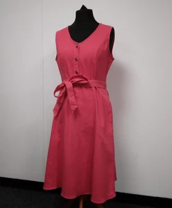 Nina Leonard Size Medium, Pink, Sleeveless, Stretch Denim, Belted Dress NWT - Picture 1 of 11