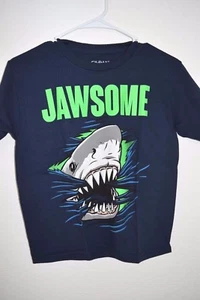 New Gildan "Jawsome" Blue 100% Cotton Shark Youth T-Shirt  - Picture 1 of 5