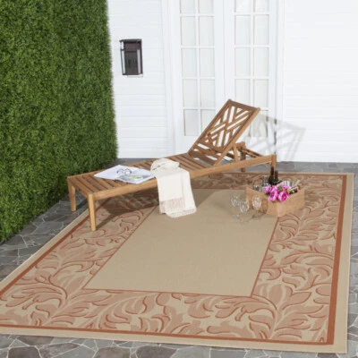 SAFAVIEH Outdoor CY2666-3201 Courtyard Natural / Terra Rug - Image 1 of 4