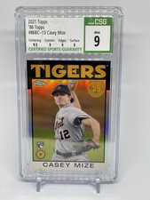2021 Topps Chrome 1986 Topps Casey Mize Refractor RC Detroit Tigers CSG 9 (B76)
