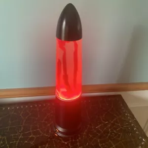 Vintage Lipan Lava Lamp Bullet Rocket Black w/ Red Lava 17.75” Works - Picture 1 of 11
