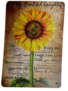 Letrero de placa de metal con licencia de girasol My Beautiful Daughter - Imagen 1 de 3
