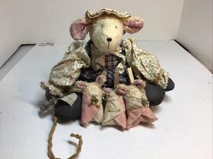 Oveja de peluche vintage hecha a mano con sus 3 bebés. Muy bien hecho mamá con personal - Imagen 1 de 7