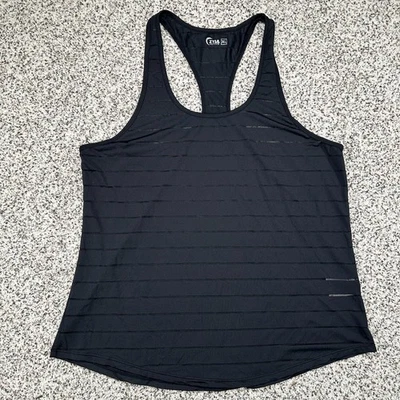 ZYIA Active 女式哈瓦那赛车背背心 XL 码黑色透明条纹 — 第 1/4 张图片