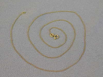 Hermosa cadena Italia delicada 750 oro amarillo 18k 23" Uno AR Foto 1 de 4