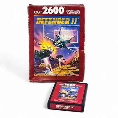 Atari 2600 Defender II CX26120 Game Cartridge with Box VGC Box creased Red Label - Image 1 of 4